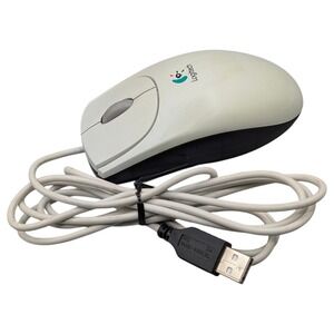 Logitech M-BJ58 USB Optical Mouse Computer PC Wired Scroll Wheel Office‎ Gray